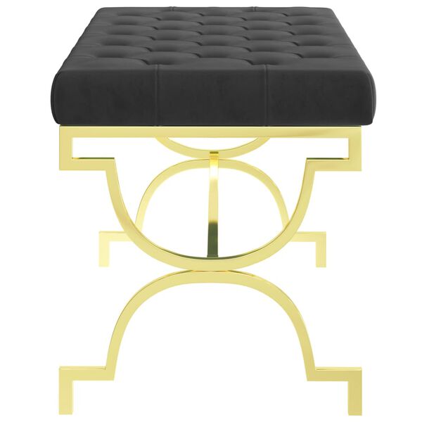 vidaXL Bank 99 cm Schwarz Samt und Edelstahl