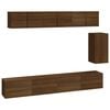 vidaXL 6-tlg. TV-Schrank-Set Braun Eichen-Optik Holzwerkstoff