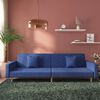 vidaXL Schlafsofa 2-Sitzer mit 2 Kissen Blau Stoff