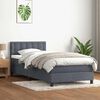 vidaXL Boxspringbett mit Matratze & LED Dunkelgrau 90x210 cm Samt