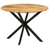 vidaXL Esstisch &Oslash;110x78 cm Massivholz Mango und Stahl