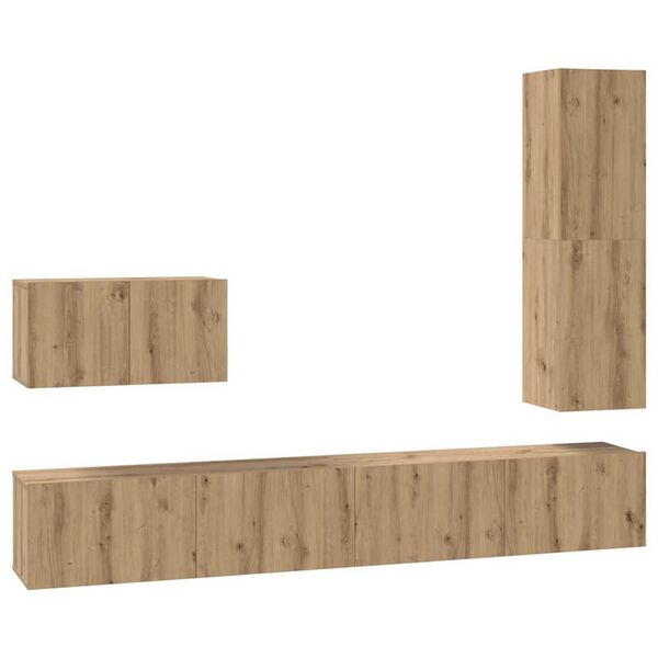 vidaXL TV-Schrankset mit Schubladen 4 pcs Artisan-Eiche Holzwerkstoff