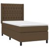vidaXL Boxspringbett mit Matratze & LED Dunkelbraun 100x200 cm Stoff