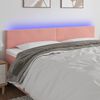 vidaXL LED Kopfteil Rosa 180x5x78/88 cm Samt