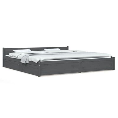 vidaXL Bett mit Schubladen Grau 180x200 cm