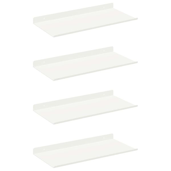 vidaXL Schwebendes Regal 4 pcs Wei&szlig; 40 x 18 x 2,5 cm Stahl