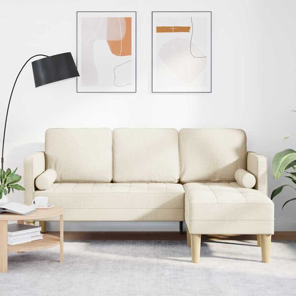 vidaXL Sofa Set mit Kissen Leinen 173 x 131 x 67 cm Polyester