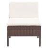 vidaXL 5-tlg. Garten-Sofagarnitur mit Auflagen Poly Rattan Braun