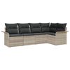 vidaXL Gartensofa-set 5 stk. Hellgrau Poly-Rattan