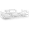 vidaXL 7-tlg. Garten-Lounge-Set Wei&szlig; Massivholz Kiefer