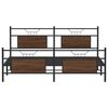 vidaXL Metallbett ohne Matratze Braun Eichen-Optik 180x200 cm