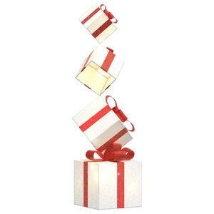 vidaXL Weihnachtsdekoration Geschenkbox 80 LEDs Warmwei&szlig;