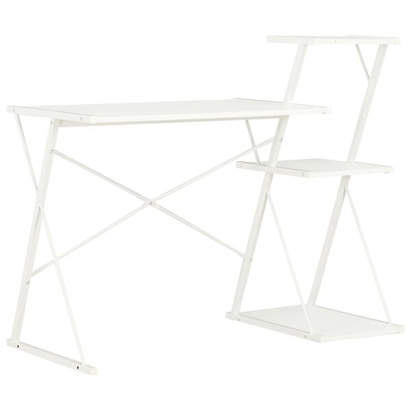 vidaXL Schreibtisch mit Regal Wei&szlig; 116&times;50&times;93 cm