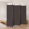 vidaXL 5-tlg. Paravent Braun 250x200 cm Stoff