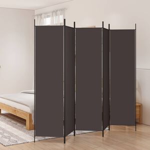 vidaXL 5-tlg. Paravent Braun 250x200 cm Stoff