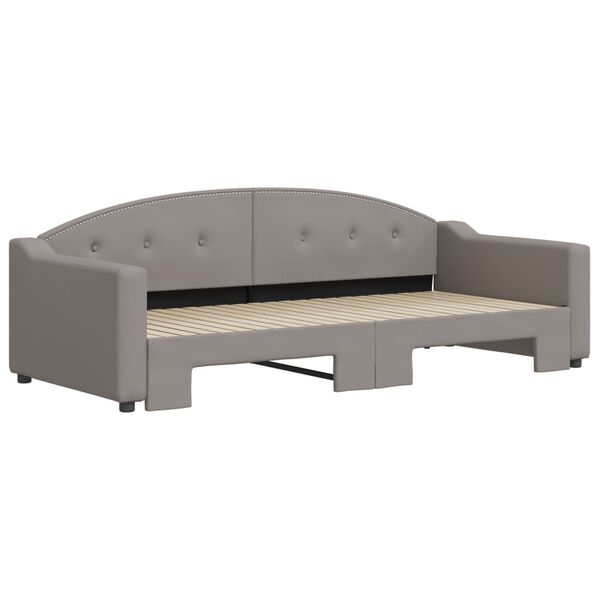 vidaXL Tagesbett Ausziehbar Taupe 90x200 cm Stoff