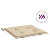 vidaXL Gartenstuhl-Kissen 6 Stk. Beige 40x40x3 cm Oxford-Gewebe