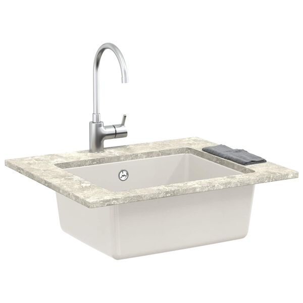 vidaXL Waschbecken Wei&szlig; 530 x 460 mm 80% Quarz und 20% Harz