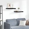 vidaXL Schweberegale 2 Stk. Hochglanz-Schwarz 50x23x3,8 cm MDF
