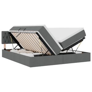 vidaXL LED-Speicherbett mit Matratze Dunkelgrau 180 x 200 cm Stoff