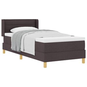 vidaXL Boxspringbett mit Matratze Dunkelbraun 200 x 90 cm Polyester