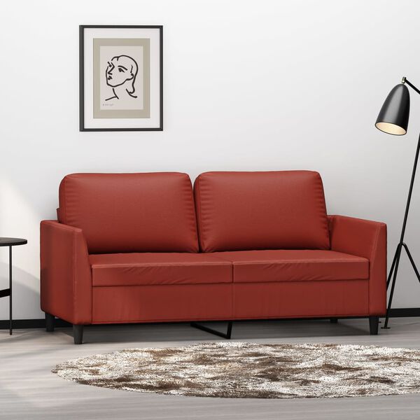 vidaXL 2-Sitzer-Sofa Weinrot 140 cm Kunstleder
