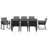 vidaXL Garten Essgruppe 9 pcs Schwarz Pulverbeschichteter Stahl