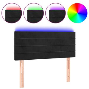 vidaXL LED Kopfteil Schwarz 80x5x78/88 cm Samt