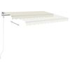 vidaXL Markise Manuell Einziehbar mit LED 3x2,5 m Creme