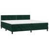 vidaXL Boxspringbett mit Matratze & LED Dunkelgr&uuml;n 200x200 cm Samt