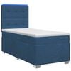 vidaXL Boxspringbett mit Matratze mit Kopfteil Blau 80 x 200 cm Stoff