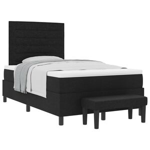 vidaXL Boxspringbett mit Kopfteil Schwarz 120 x 190 cm Stoff
