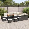 vidaXL Garten-Sofa-Set mit Kissen mit Kissen 13 pcs Schwarz und Creme