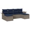 vidaXL Gartensofa-set 6 Stk. Grau Poly-Rattan