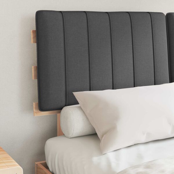 vidaXL Bettgestell mit gepolstertem Kopfteil Dunkelgrau 135 x 190 cm