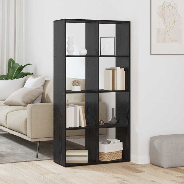 vidaXL B&uuml;cherregal Schwarz Eichen-Optik 69,5 x 29 x 137,5 cm
