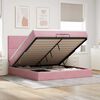 vidaXL Ottoman-Bett mit Matratzen Rosa 200x200 cm Samt