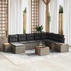 vidaXL Garten-Sofa-Set mit Kissen 9 pcs Grau Poly-Rattan