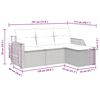 vidaXL 4-tlg. Garten-Sofagarnitur mit Kissen Schwarz Poly Rattan