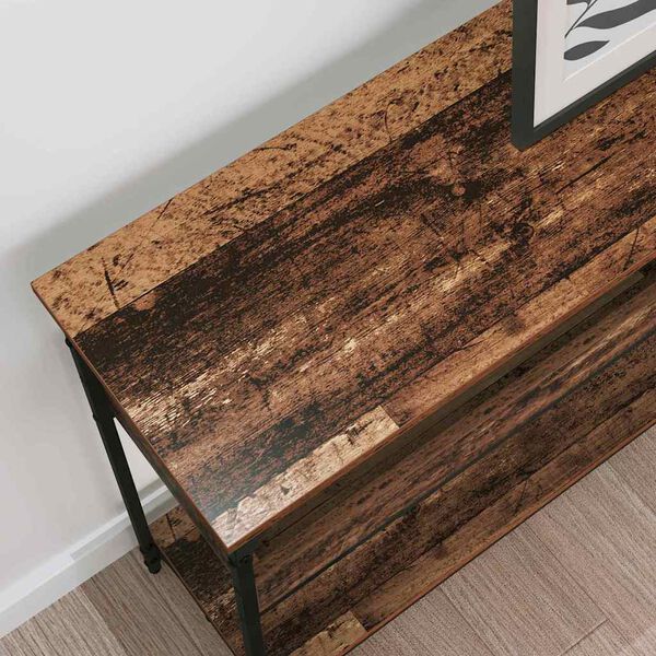 vidaXL Konsolentisch mit Regal Altholz 100 x 29 x 75 cm Holzwerkstoff