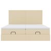 vidaXL Ottoman-Bett mit Matratzen Creme 180x200 cm Stoff