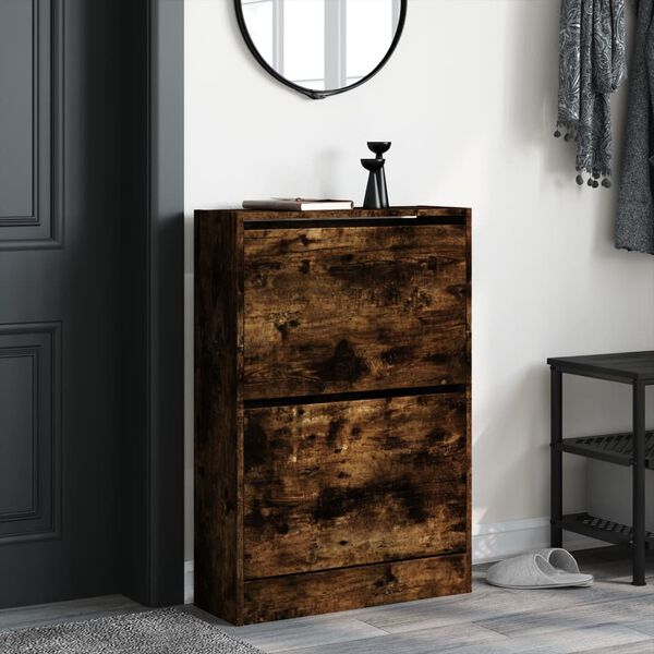 vidaXL Schuhschrank R&auml;uchereiche 60x21x87,5 cm Holzwerkstoff