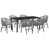 vidaXL Garten Essgruppe 7 pcs Anthrazit Pulverbeschichteter Stahl