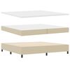 vidaXL LED Boxspringbett Hellgrau und Wei&szlig; 200 x 200 cm Cordstoff