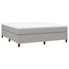 vidaXL Boxspringbett mit Matratze Hellgrau 160x200 cm Stoff