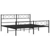 vidaXL Metallbett ohne Matratze mit Fu&szlig;teil Schwarz 180x200 cm