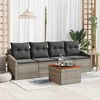vidaXL Gartensofa-set mit Speicher 5 pcs Grau Poly-Rattan