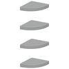 vidaXL Eck-Schweberegale 4 Stk. Grau 25x25x3,8 cm MDF