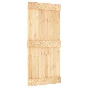 vidaXL Schiebet&uuml;r NARVIK Nat&uuml;rlich und Schwarz 95 x 210 cm (213,5 cm)