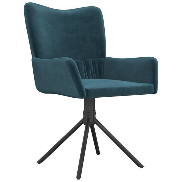 vidaXL Esszimmerst&uuml;hle 2 Stk. Drehbar Blau Samt